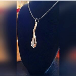 TWISTED BRANCH DESIGN Vintage Silver Plated Necklace Pendant Sugar Spoon Handle